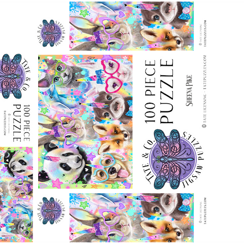 Rainbow Cuties Baby Animals - Sheena Pike 100 Jigsaw Puzzle box 3D Modell