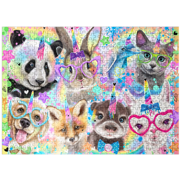 puzzleplate Rainbow Cuties Baby Animals - Sheena Pike 500 Jigsaw Puzzle