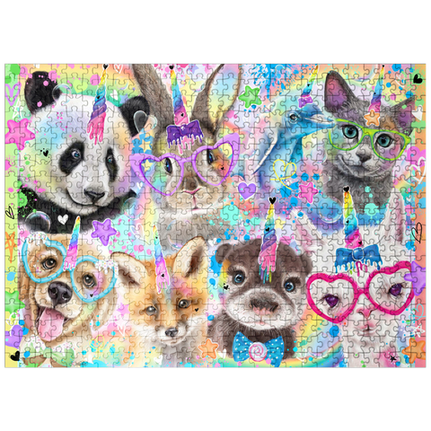 puzzleplate Rainbow Cuties Baby Animals - Sheena Pike 500 Jigsaw Puzzle