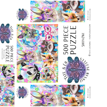 Rainbow Cuties Baby Animals - Sheena Pike 500 Jigsaw Puzzle box 3D Modell