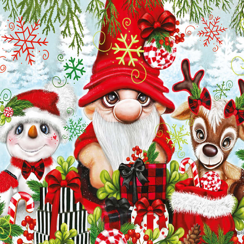 Christmas Gnome and Friends - Sheena Pike 100 Jigsaw Puzzle 3D Modell