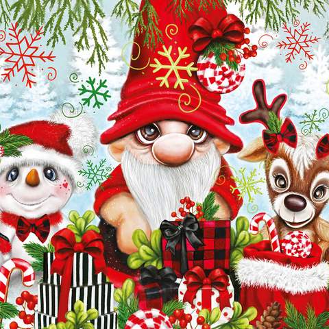 Christmas Gnome and Friends - Sheena Pike 500 Jigsaw Puzzle 3D Modell