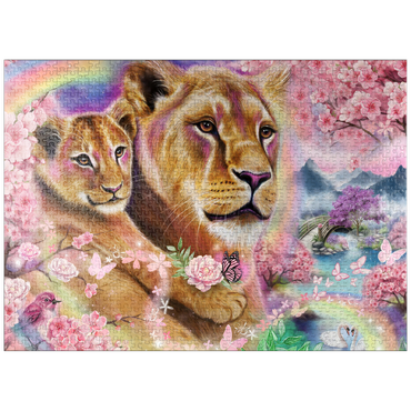 puzzleplate Spring Breeze Lions - Sheena Pike 1000 Jigsaw Puzzle