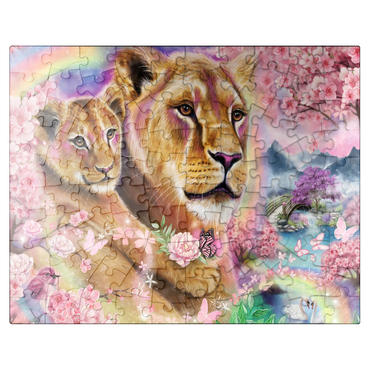 puzzleplate Spring Breeze Lions - Sheena Pike 100 Jigsaw Puzzle