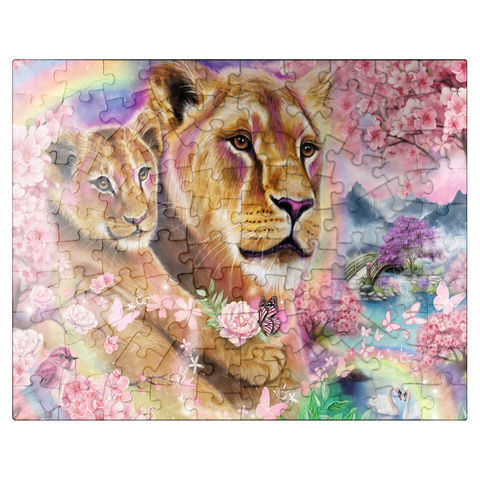 puzzleplate Spring Breeze Lions - Sheena Pike 100 Jigsaw Puzzle