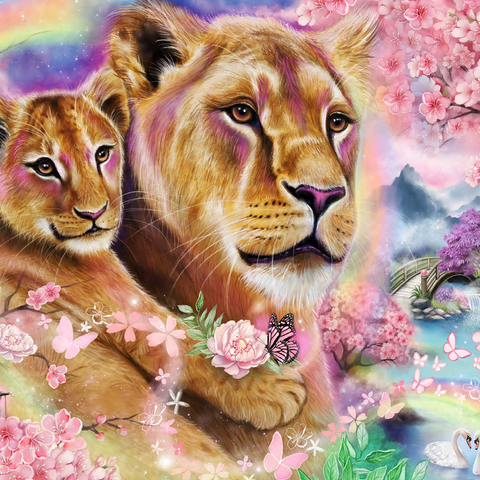 Spring Breeze Lions - Sheena Pike 500 Jigsaw Puzzle 3D Modell