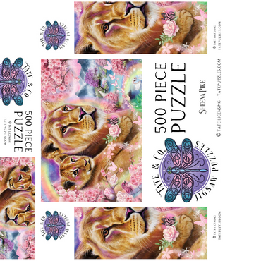Spring Breeze Lions - Sheena Pike 500 Jigsaw Puzzle box 3D Modell