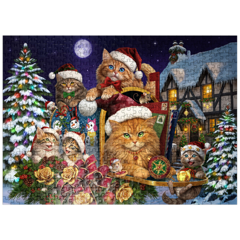 puzzleplate Christmas Cats - Brigid Ashwood 500 Jigsaw Puzzle