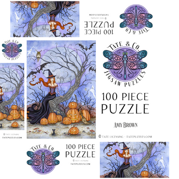 The Halloween Tree witch - Amy Brown 100 Jigsaw Puzzle box 3D Modell