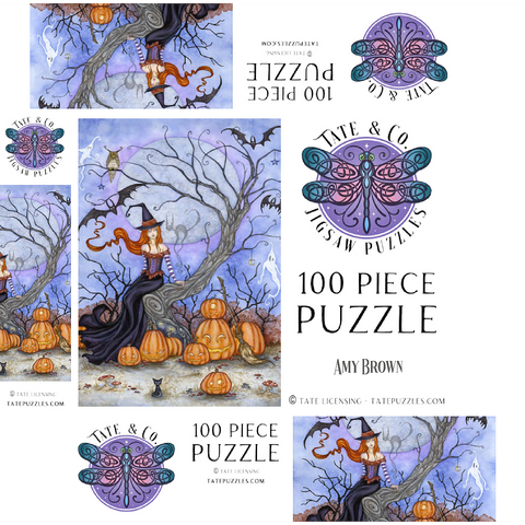 The Halloween Tree witch - Amy Brown 100 Jigsaw Puzzle box 3D Modell