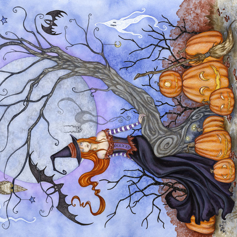 The Halloween Tree witch - Amy Brown 500 Jigsaw Puzzle 3D Modell