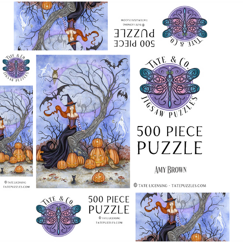 The Halloween Tree witch - Amy Brown 500 Jigsaw Puzzle box 3D Modell