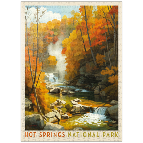 puzzleplate Hot Springs National Park: Autumn Steam 1000 Jigsaw Puzzle