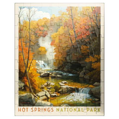 puzzleplate Hot Springs National Park: Autumn Steam 100 Jigsaw Puzzle