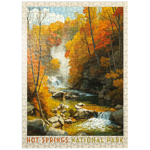 puzzleplate Hot Springs National Park: Autumn Steam 500 Jigsaw Puzzle