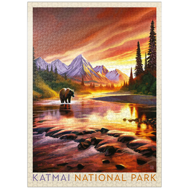 puzzleplate Katmai National Park: Evening Glow 1000 Jigsaw Puzzle