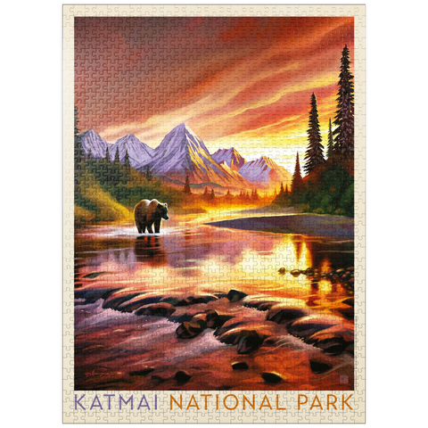 puzzleplate Katmai National Park: Evening Glow 1000 Jigsaw Puzzle