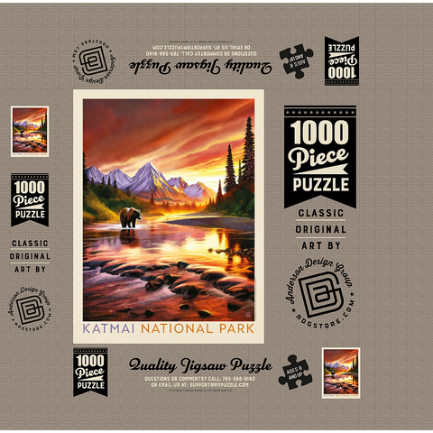 Katmai National Park: Evening Glow 1000 Jigsaw Puzzle box 3D Modell