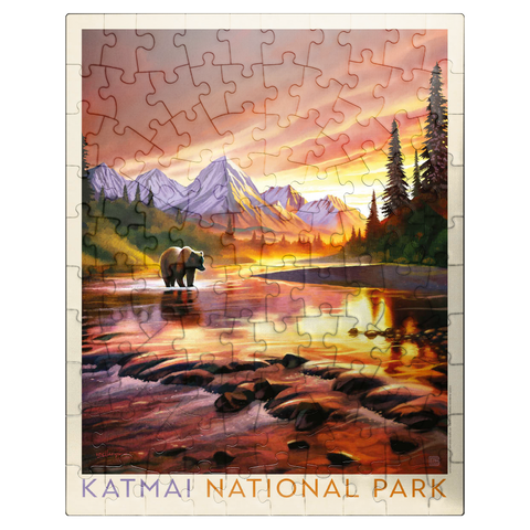 puzzleplate Katmai National Park: Evening Glow 100 Jigsaw Puzzle