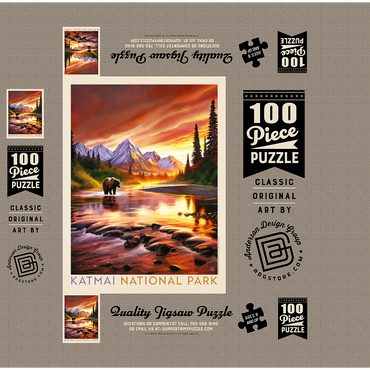 Katmai National Park: Evening Glow 100 Jigsaw Puzzle box 3D Modell