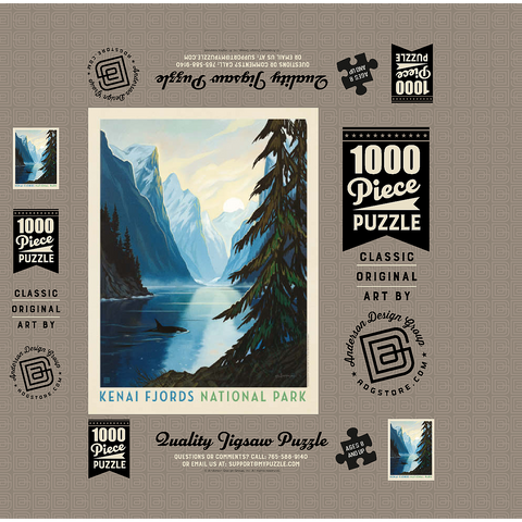 Kenai Fjords National Park: Orca 1000 Jigsaw Puzzle box 3D Modell