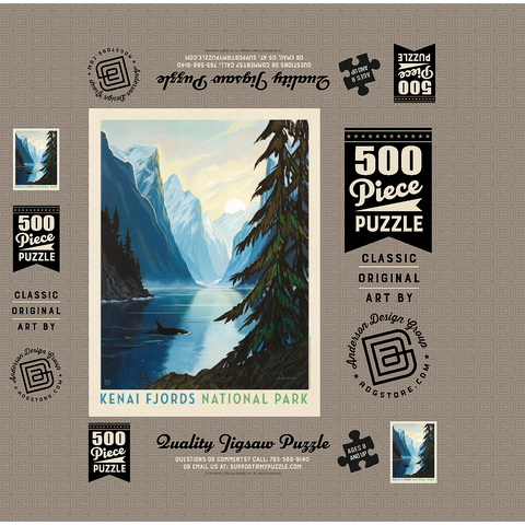 Kenai Fjords National Park: Orca 500 Jigsaw Puzzle box 3D Modell