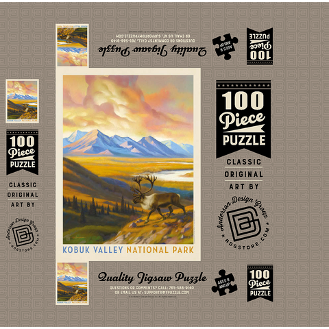 Kobuk Valley National Park: Caribou Country 100 Jigsaw Puzzle box 3D Modell