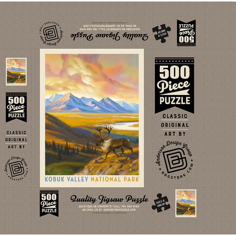 Kobuk Valley National Park: Caribou Country 500 Jigsaw Puzzle box 3D Modell