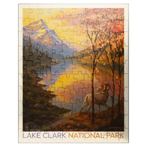 puzzleplate Lake Clark National Park: Autumn Glow 100 Jigsaw Puzzle