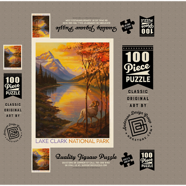 Lake Clark National Park: Autumn Glow 100 Jigsaw Puzzle box 3D Modell