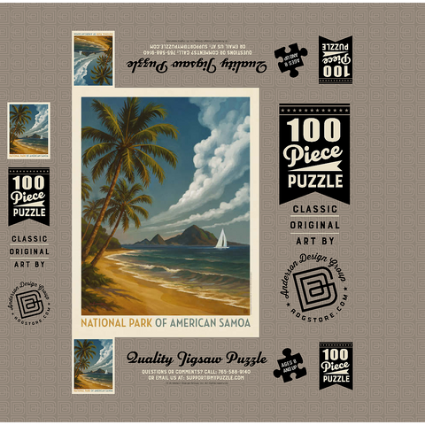 National Park of American Samoa: Sea Breeze 100 Jigsaw Puzzle box 3D Modell