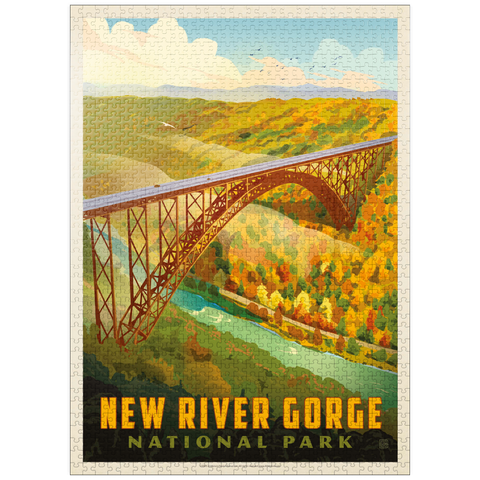 puzzleplate New River Gorge: Bird's Eye View 1000 Jigsaw Puzzle