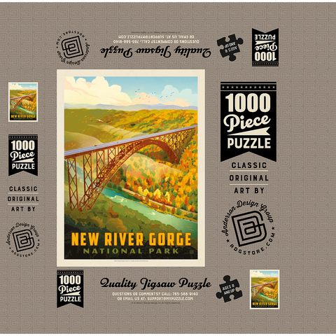 New River Gorge: Bird's Eye View 1000 Jigsaw Puzzle box 3D Modell