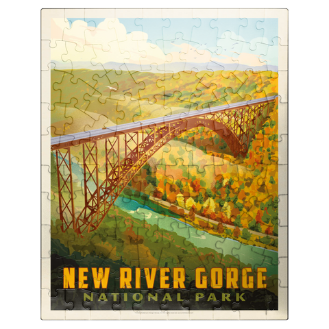 puzzleplate New River Gorge: Bird's Eye View 100 Jigsaw Puzzle