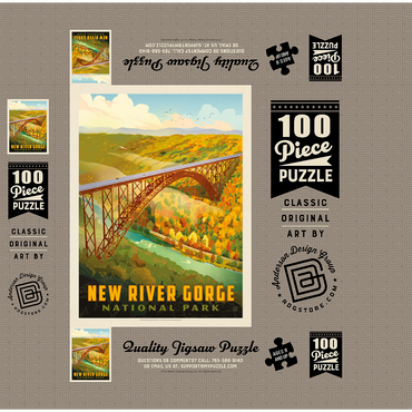New River Gorge: Bird's Eye View 100 Jigsaw Puzzle box 3D Modell
