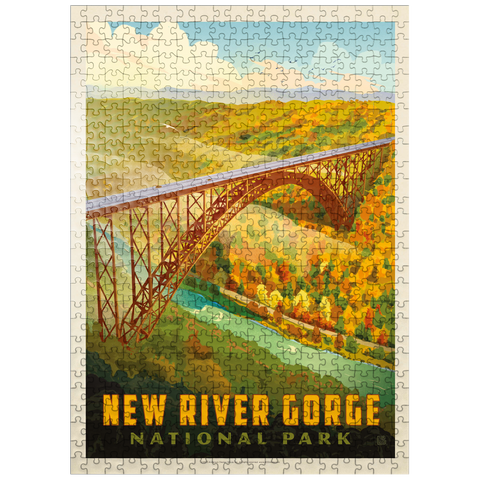 puzzleplate New River Gorge: Bird's Eye View 500 Jigsaw Puzzle