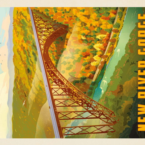 New River Gorge: Bird's Eye View 500 Jigsaw Puzzle 3D Modell