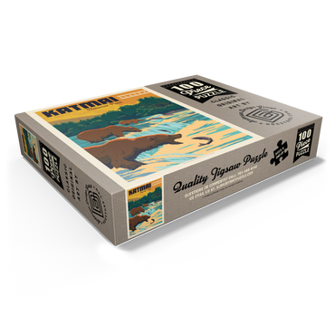 Katmai National Park: Alaska Bears Fishing at Brooks Falls 100 Jigsaw Puzzle box view1