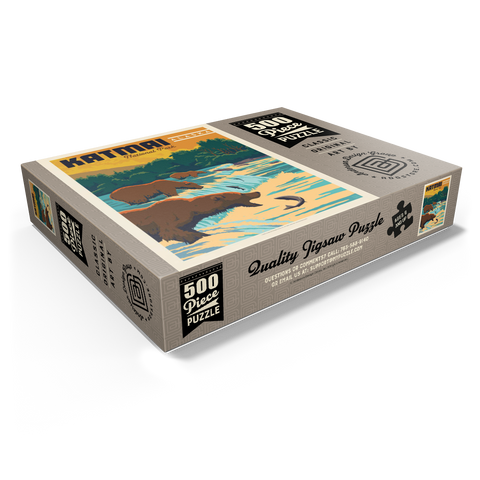 Katmai National Park: Alaska Bears Fishing at Brooks Falls 500 Jigsaw Puzzle box view1