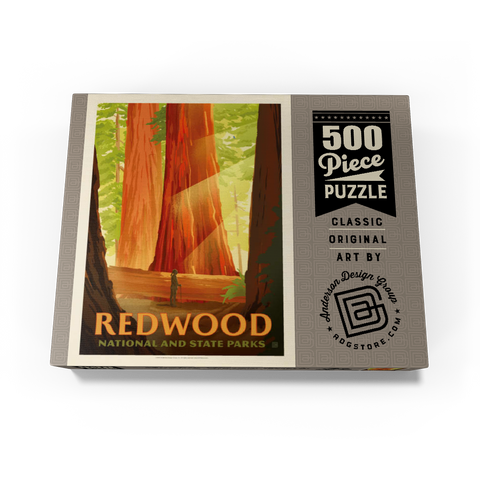 Redwood National And State Parks: Sun Beams 500 Jigsaw Puzzle box view3
