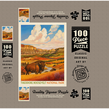 Theodore Roosevelt National Park: Bison Country 100 Jigsaw Puzzle box 3D Modell