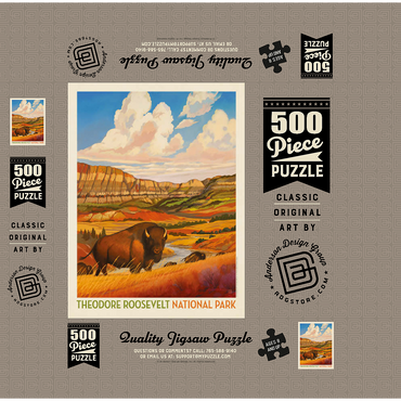 Theodore Roosevelt National Park: Bison Country 500 Jigsaw Puzzle box 3D Modell