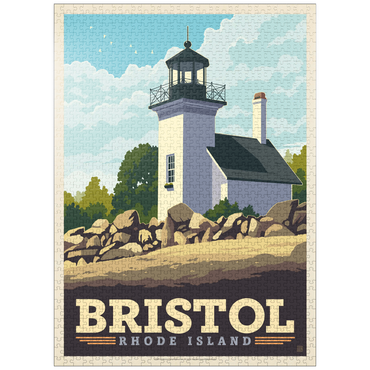 puzzleplate Bristol, Rhode Island: Bristol Ferry Lighthouse 1000 Jigsaw Puzzle