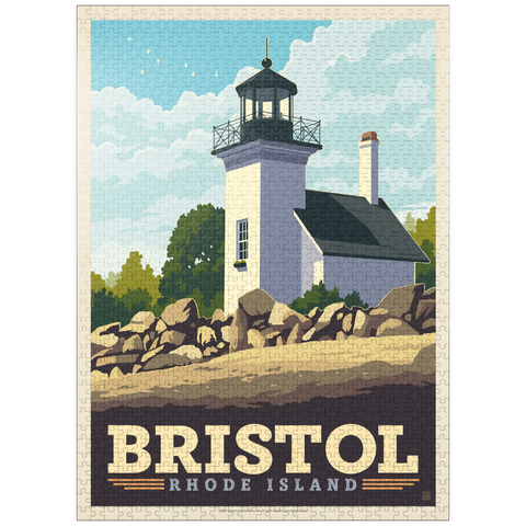 puzzleplate Bristol, Rhode Island: Bristol Ferry Lighthouse 1000 Jigsaw Puzzle