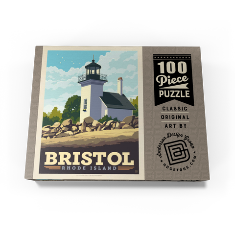 Bristol, Rhode Island: Bristol Ferry Lighthouse 100 Jigsaw Puzzle box view3