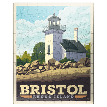 puzzleplate Bristol, Rhode Island: Bristol Ferry Lighthouse 100 Jigsaw Puzzle
