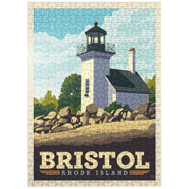 puzzleplate Bristol, Rhode Island: Bristol Ferry Lighthouse 500 Jigsaw Puzzle