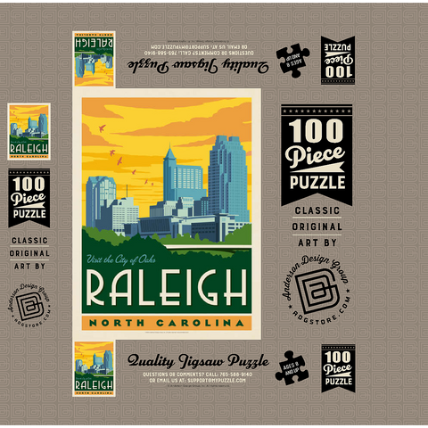 Raleigh, North Carolina 100 Jigsaw Puzzle box 3D Modell