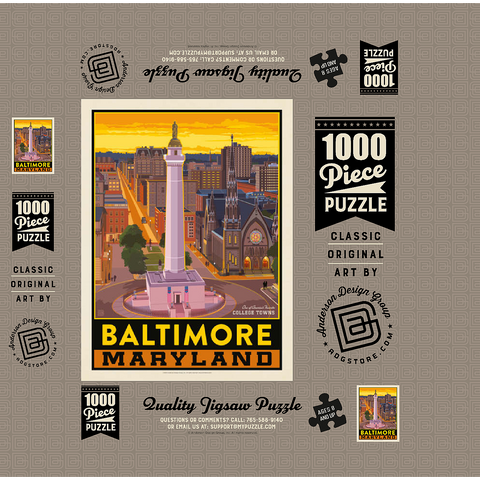 American College Towns: Baltimore, MD 1000 Jigsaw Puzzle box 3D Modell