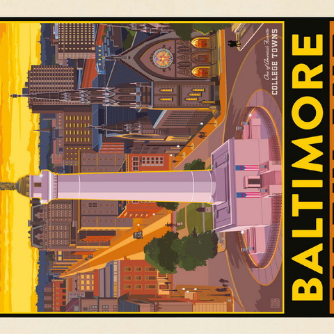 American College Towns: Baltimore, MD 100 Jigsaw Puzzle 3D Modell